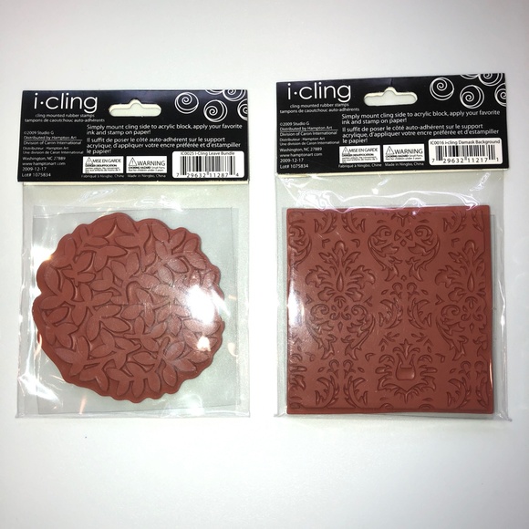 STUDIO G Floral + Baroque i-Cling Foam Cling Rubber Stamps Set of 2, RARE, NEW! - Picture 3 of 12